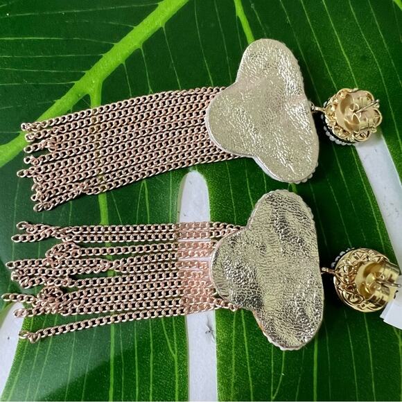 Rush Faux Pearl Cluster Drop Earrings NWT - Picture 5 of 13